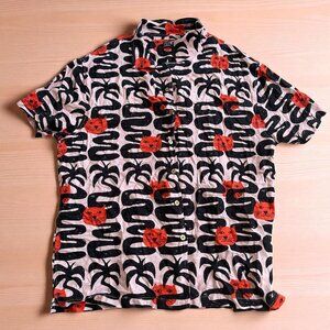 PLAYERO Puerto Rico Gatos Cat Button Down Shirt Size XL